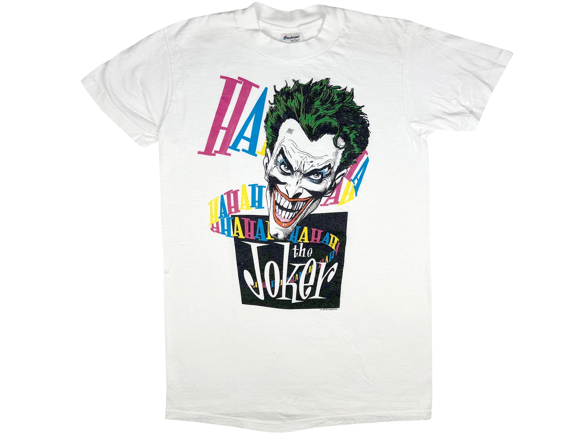 Vintage The Joker White T-Shirt 80s 90s DC Comics Comic Book Batman
