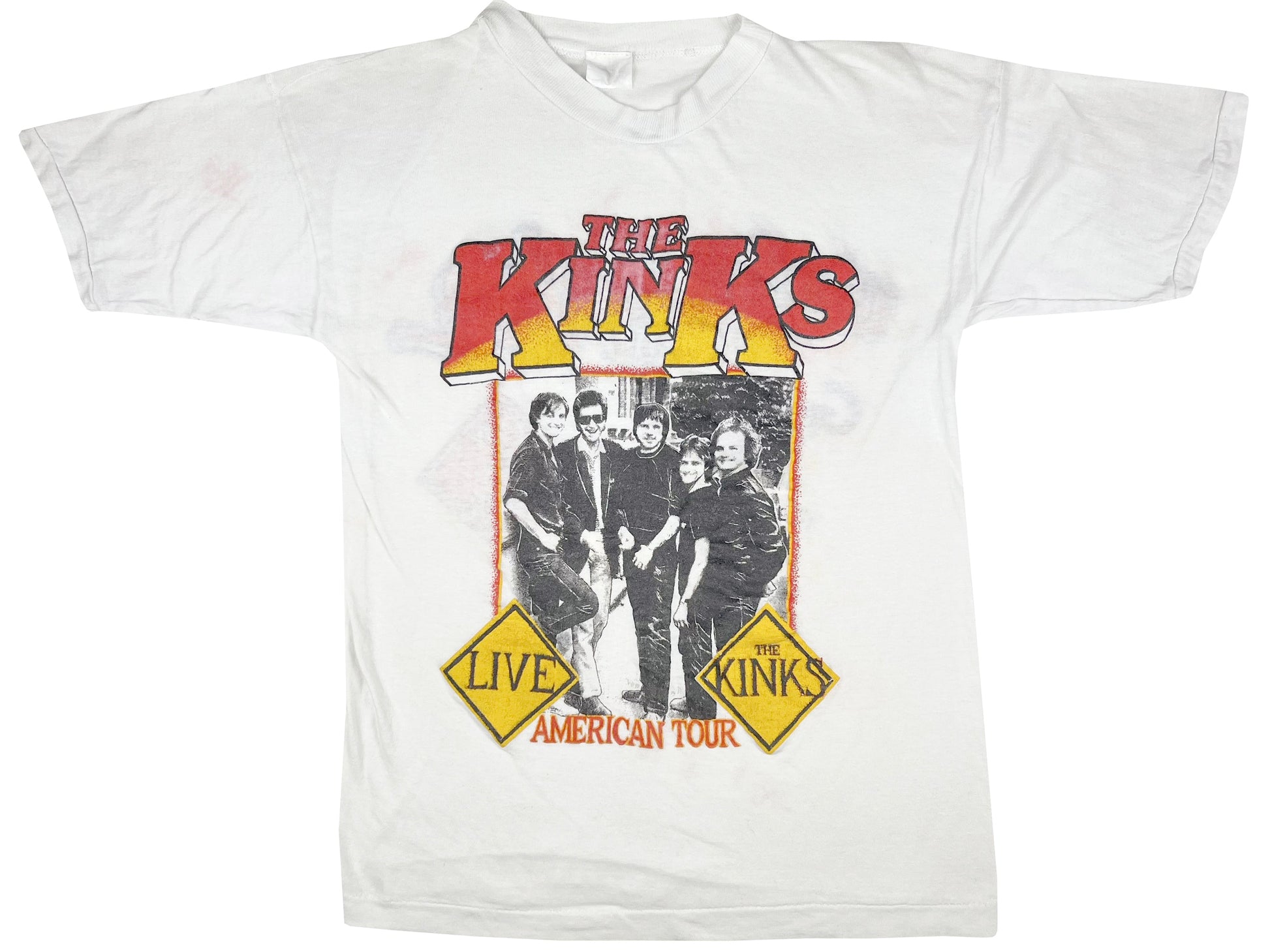Vintage The Kinks 'God Saves the Kinks' Tour White T-Shirt 80s Punk Rock & Roll Band