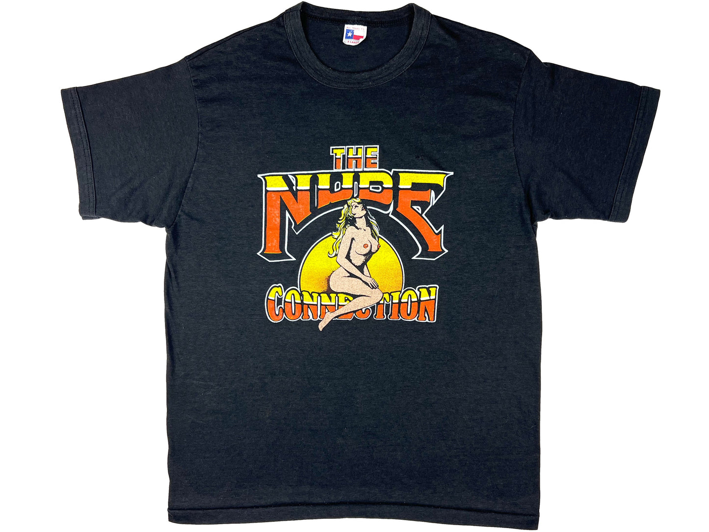 Vintage The Nude Connection Club Black T-Shirt 80s 90s Strip Club