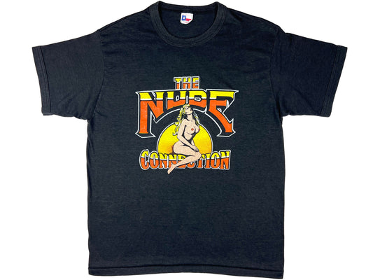 Vintage The Nude Connection Club Black T-Shirt 80s 90s Strip Club