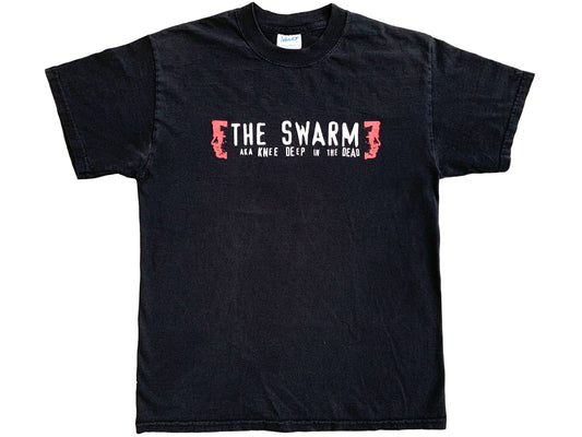 Vintage The Swarm aka Knee Deep In The Dead No Idea Records Black T-Shirt Grindcore Harcdore Punk 90s y2k