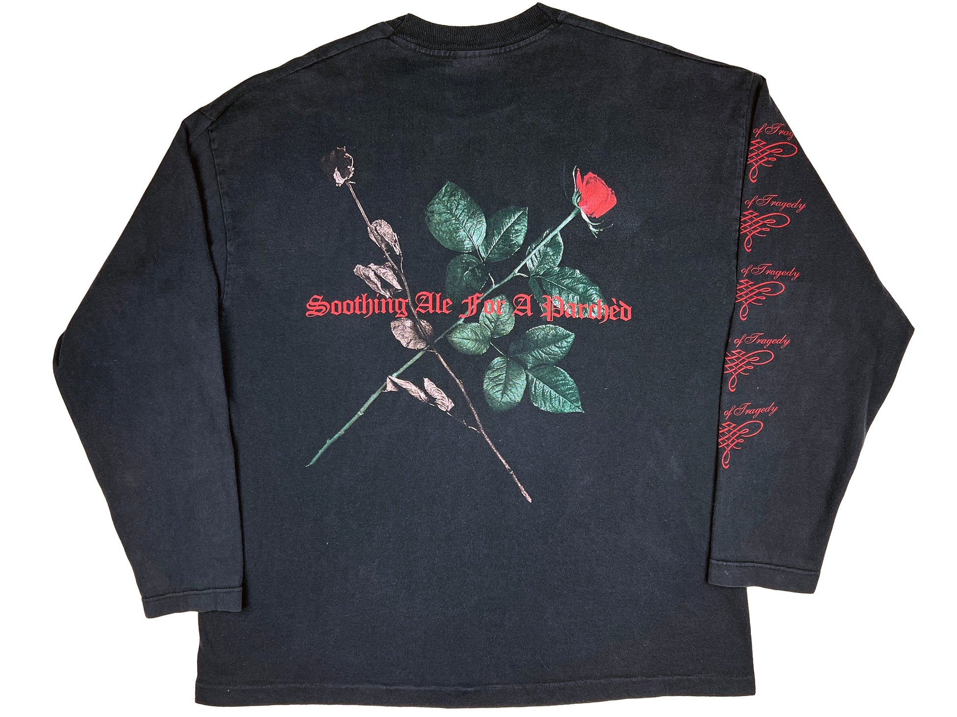 Vintage Theatre of Tragedy Black Long Sleeve Shirt Roses 