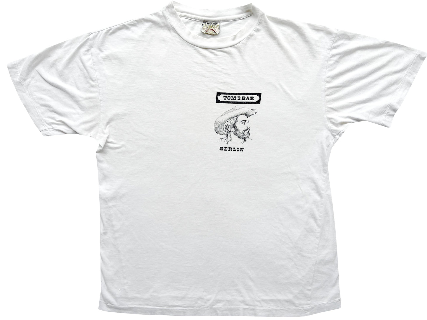Vintage Tom's Bar Berlin White T-Shirt gay Homo Erotic Erotica Art Germany