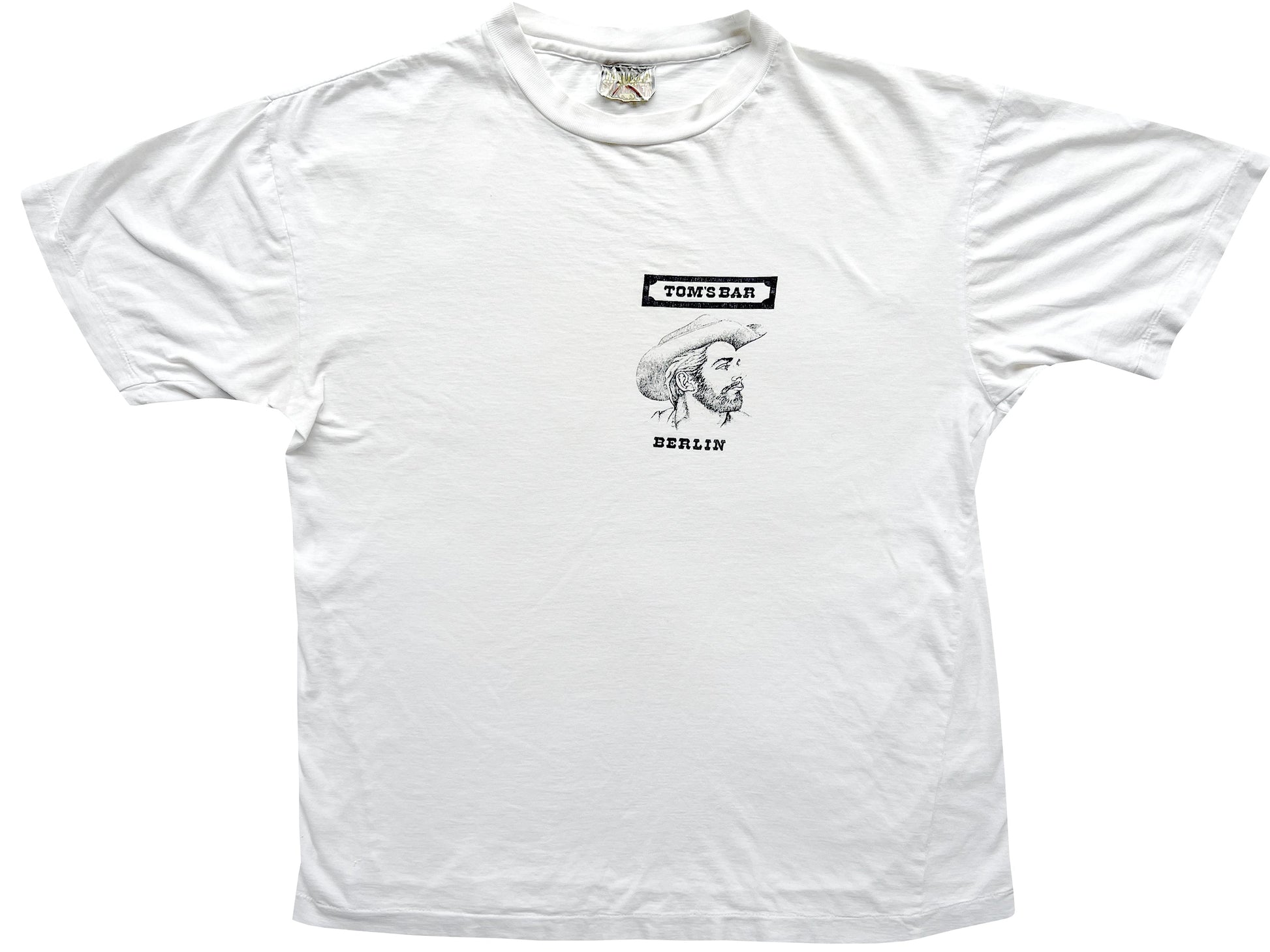 Vintage Tom's Bar Berlin White T-Shirt gay Homo Erotic Erotica Art Germany