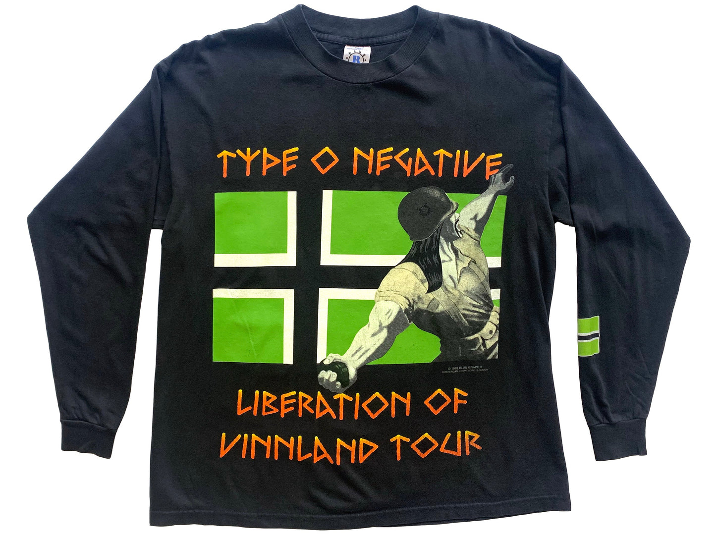 Vintage Type O Negative 'Liberation of Vinnland' Tour Black Shirt 90s industrial Electronic hardcore metal
