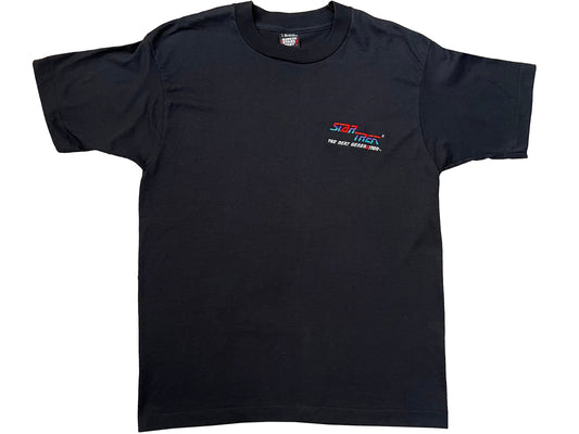 Vintage Star Trek 'The Next Generation' Embroidered Black T-Shirt 90s TV SHow NG Sci-Fi Science Fiction 