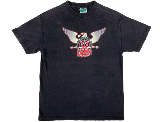 Vintage Weezer Slayer Reference Black T-Shirt Emo Indie Rock Metal 90s y2k Cinder Blcok