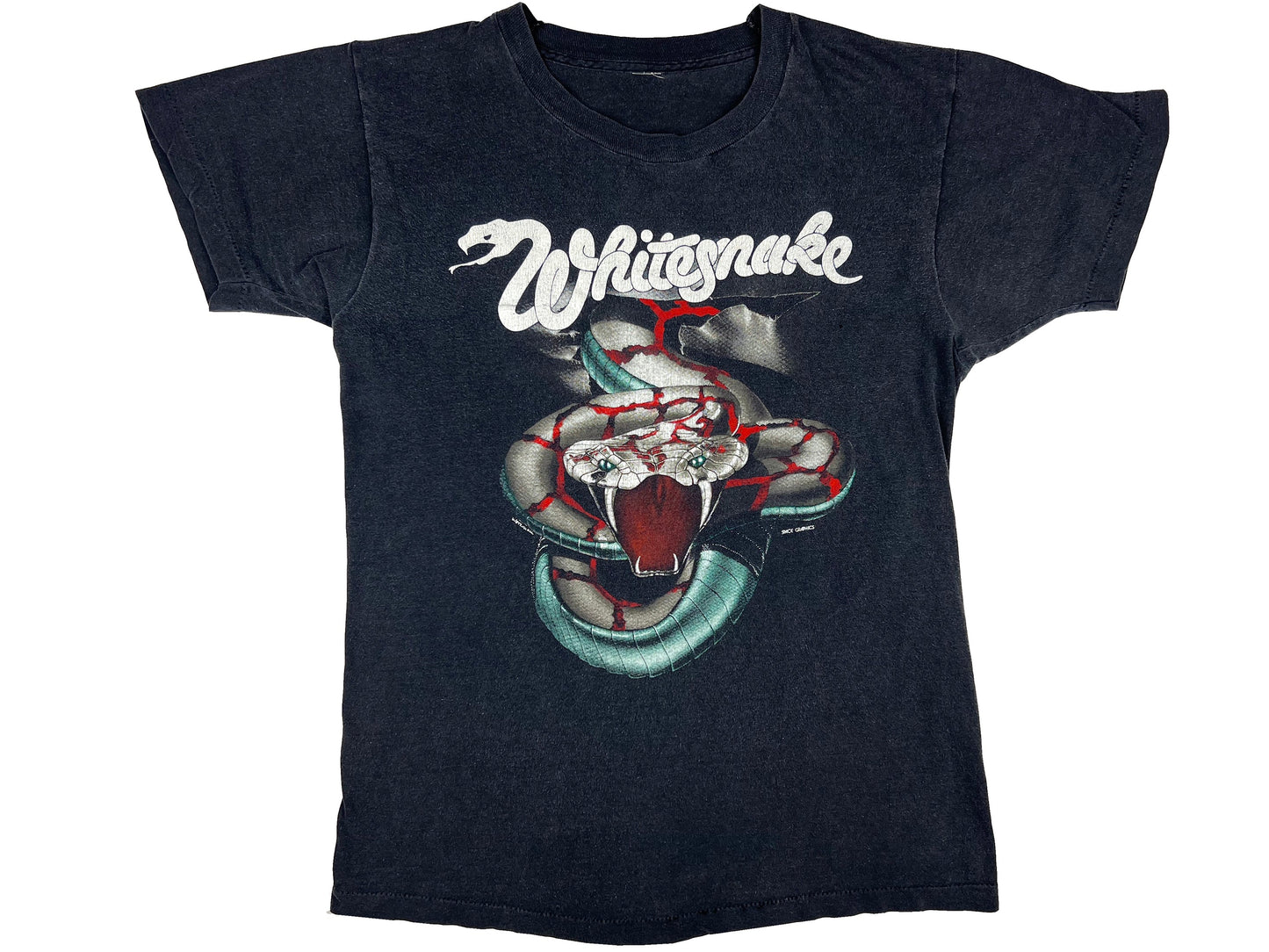 Vintage Whitesnake 'Slide It In' Tour 1984 Black T-Shirt 80s Heavy Metal Hair