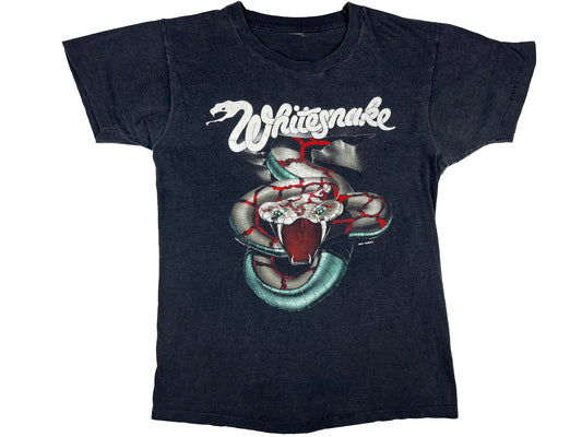 Vintage Whitesnake 'Slide It In' Tour 1984 Black T-Shirt 80s Heavy Metal Hair