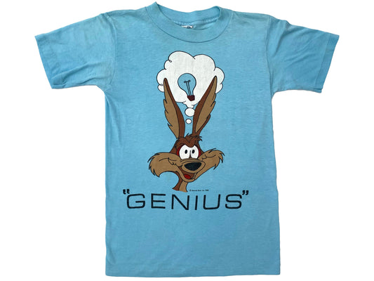 Vintage Wile E. Coyote 'Genius' Blue T-Shirt Comic Cartoon Looney Tunes 70s 80s