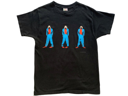 Vintage William Wegman '3 Dogs' Black T-Shirt Fotofolio 90s Weimaraner Photo Photographer
