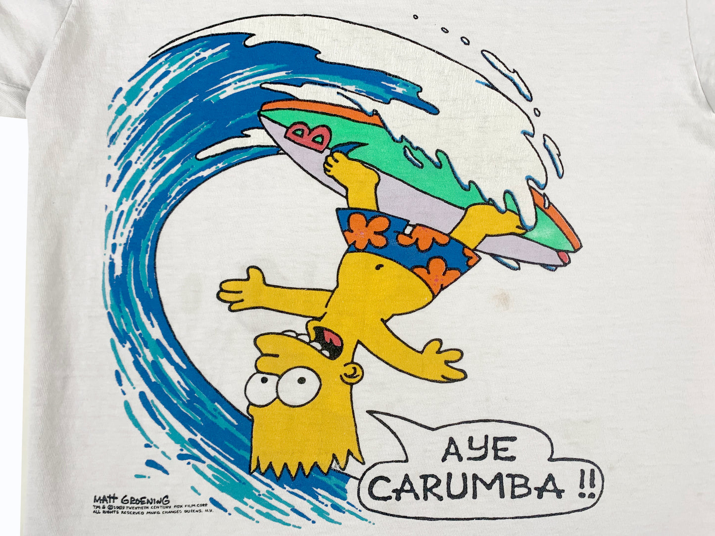 The Simpsons Bart 'Aye Carumba' Surfing T-Shirt